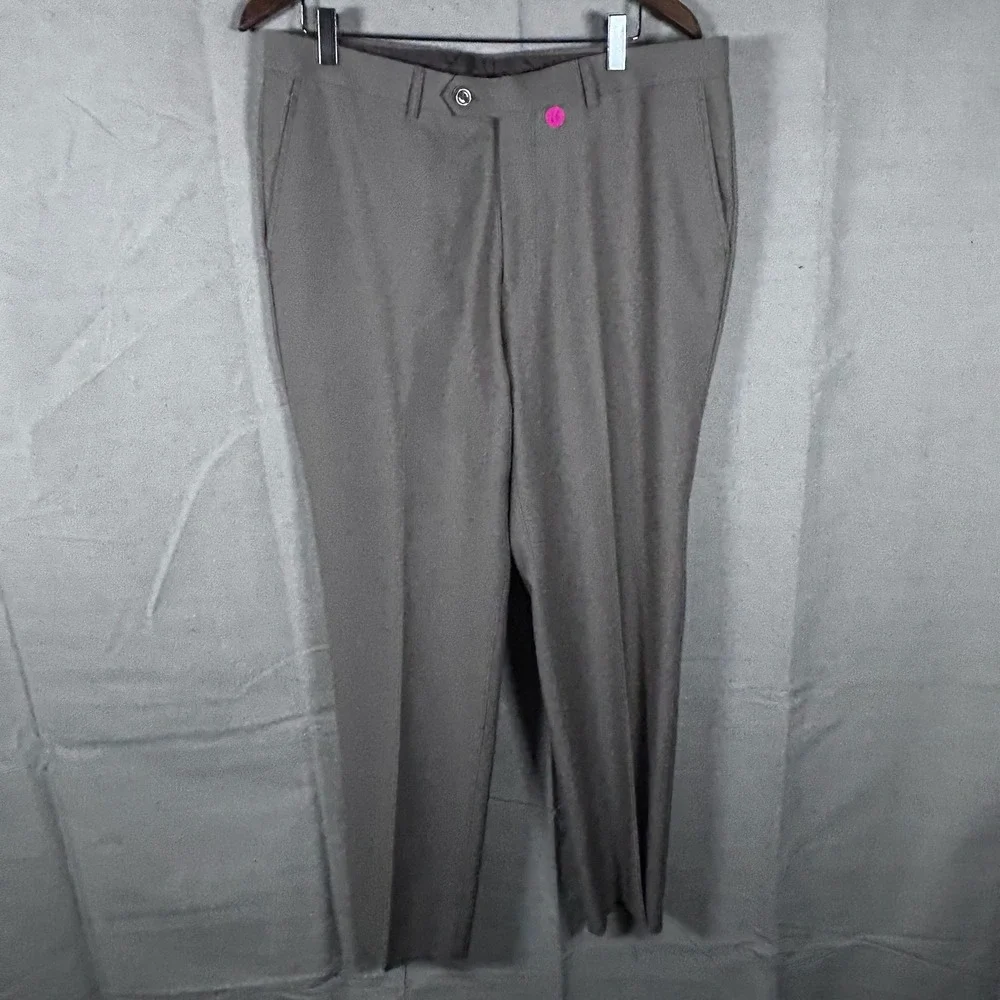 Tiglio Luxe Lanificio Di Biella Mens 36R Virgin Wool Dress‎ Pants Taupe Brown